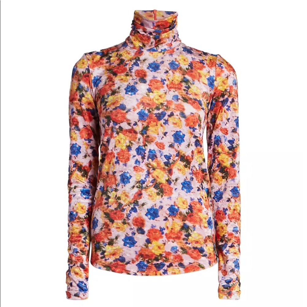 Isabel Marant Velvet Turtleneck Top New Sz 44 12 Large